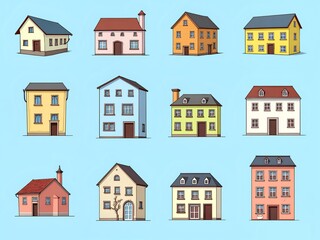 Collection of Colorful Buildings