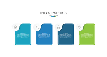Vector Infographic label design template with icons and 4 options or steps. Can be used for process diagram, presentations, workflow layout, banner, flow chart, info graph.