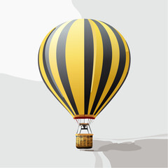 Obraz premium Yellow And Black Striped Hot Air Balloon Illustration