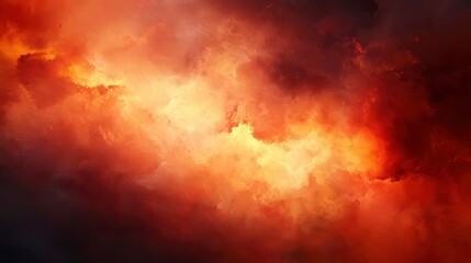 Obraz premium Painting of a fiery orange cloud with a dark background