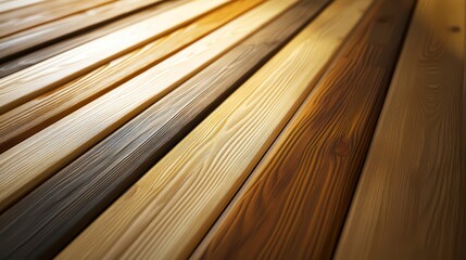 Row of wooden boards with different shades of brown