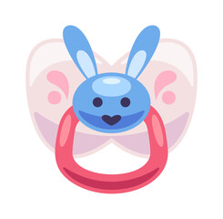 Cute pacifier bunny decorative element