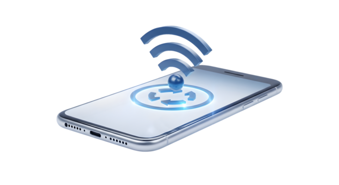 Smartphone wireless connection graphic