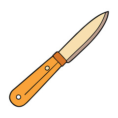 A kitchen utility knife with a sharp, versatile blade perfect for slicing, chopping, and dicing fruits, vegetables, and meats—essential for everyday meal prep tasks.
