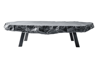 Unique stone coffee table design modern living room furniture showcase minimalist aesthetic close-up view interior concept