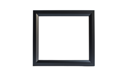 Modern black frame displaying art stylish bedroom kitchen digital photography contemporary interior eye-level minimalist aesthetic