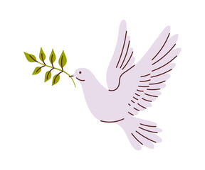 Dove with olive branch symbol