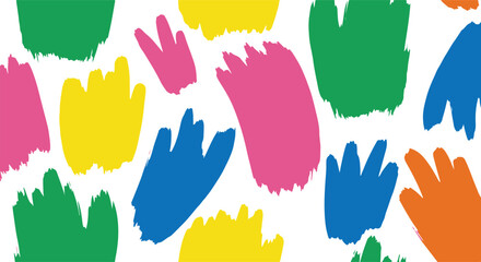 Fototapeta premium Colorful abstract brush strokes and shapes isolated on transparent background