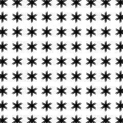 Black and white seamless vector pattern with stars and spiders, a cool insect silhouette design