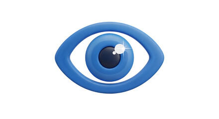 Stylized blue eye icon on black background