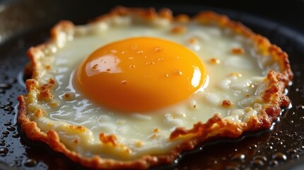 Fried egg with yolk intact