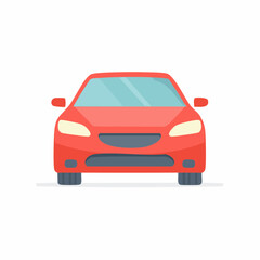 Red Automobile Front View Illustration, Car Dealership Concept, Vehicle Design, Automotive Industry, Modern Transportation