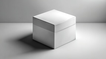 Naklejka premium White Box Mockup on White Background for Product Presentation