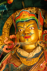 Face of Goutama Buddha, Buddhist religious symbol, Sikkim Monastery - Sikkim , India. Image shot...