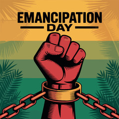 Emancipation Day Fist Chains Freedom Revolution Art