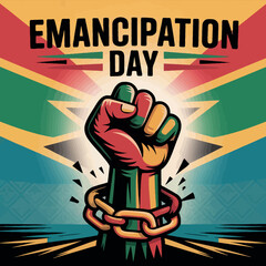 Emancipation Day Fist Chains Freedom Revolution Art