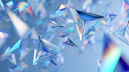 Abstract background of many translucent triangular prisms