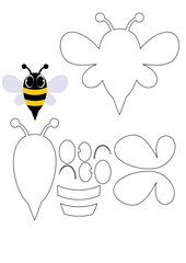 Bee, funny, cute, paper, felt, fabric, Cricut, Laser cut, Layers, pattern, Kids, Decorations, school, party, 