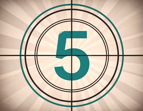 Vintage film countdown number five