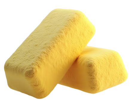 Soft fuzzy yellow blocks offer delightful and comforting tactile experience