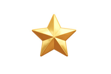 The Gleaming Golden Five-Pointed Star: A Symbol of Excellence  Isolated on transparent background, cutout