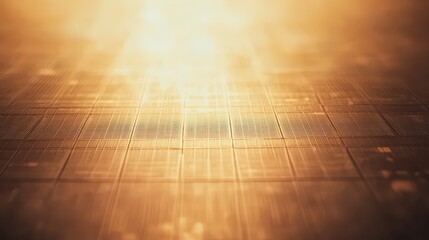 Computer chip is shown in a yellowish light