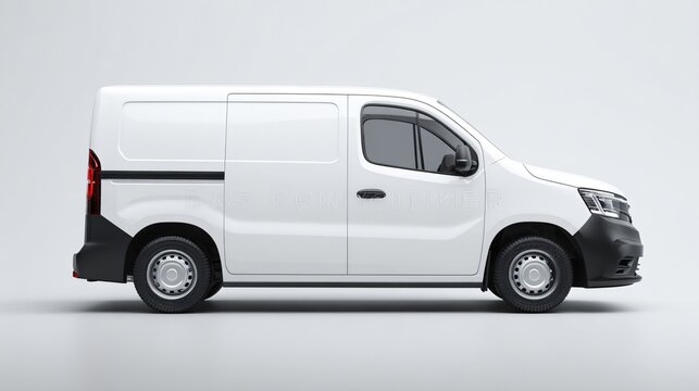 High-Resolution White Delivery Van Mockup for Commercial Use