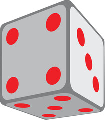 A Dice flat colors icon, Vector Illustration in perspectives