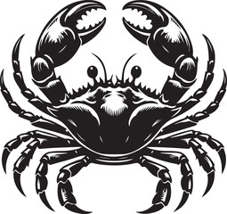 Crab Silhouette Vector Illustration – Marine Sea Animal Icon