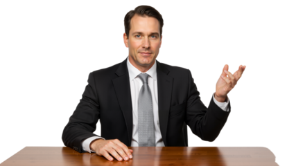 Confident Executive at Desk: Leadership and Professional Authority