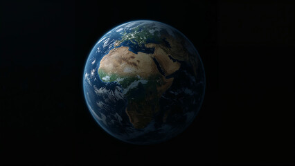 Fototapeta premium Detailed View of Planet Earth from Space Showing Continents and Oceans globe world