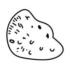 Sea shell shape in minimalist contour drawing style.