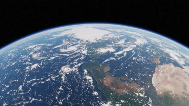 Stunning View of Earth from Space: A Breathtaking Perspective Capturing the Dynamic Beauty of Our Planet's Surface and Atmosphere.