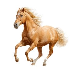 Obraz premium Golden horse in a dynamic gallop