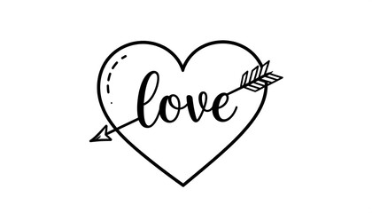 Heart with love and arrow