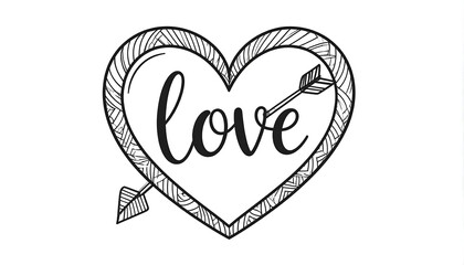 Heart with love and arrow design