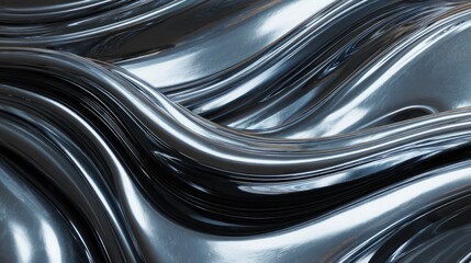 Abstract wavy metallic folds