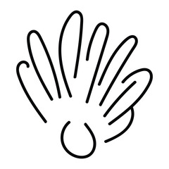 Obraz premium Hand-drawn vector illustration in minimal aesthetic. Stylized outline of a sea shell for nature-inspired projects.