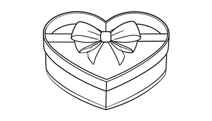 Heart-shaped gift box with ribbon