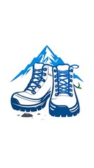 Hiking boots and mountains