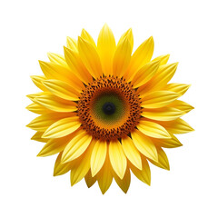 Fototapeta premium Vibrant yellow sunflower blossom radiating cheerful energy. symbol of sunny summer