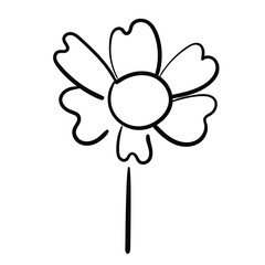 Elegant hand-sketched floral element for decorative illustrations.