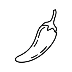 Simple line drawing of a spicy chili pepper