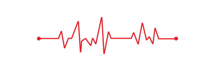 Heart rhythm set, Electrocardiogram, ECG EKG signal, Heart rate monitor set line vector isolated on white background in eps 10.