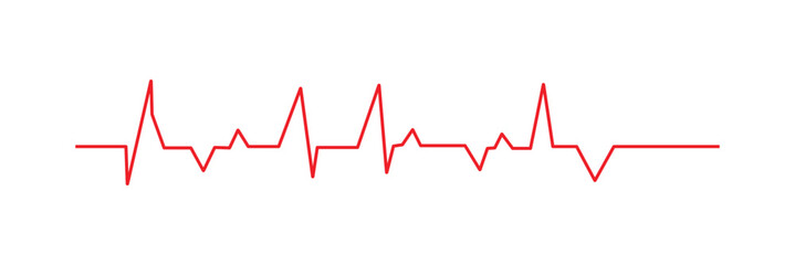 Heart rhythm set, Electrocardiogram, ECG EKG signal, Heart rate monitor set line vector isolated on white background in eps 10.