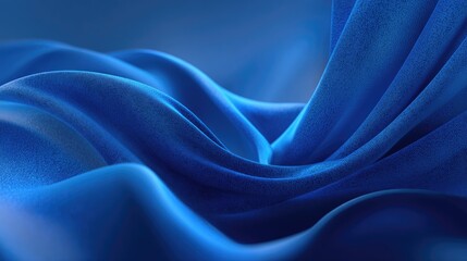 Obraz premium Fluid blue fabric drapes in a smooth, flowing design