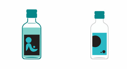 Two bottles with abstract design.