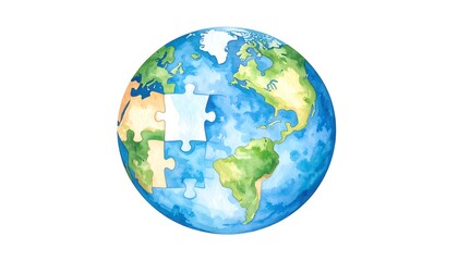 Earth puzzle piece