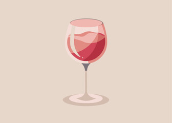 A glass of red wine on a light background