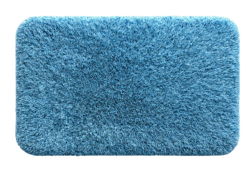 Rectangular, light-blue textured rug